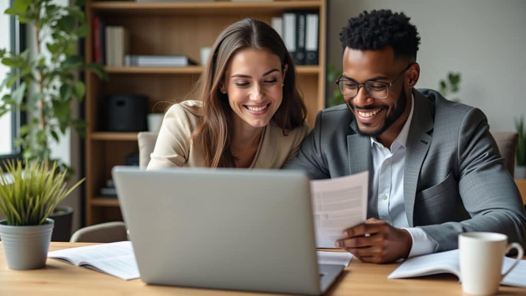 Casal revisando rendimentos de dependentes para declarar corretamente no IR.