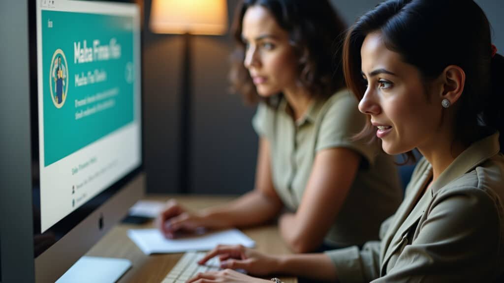 Mulher preocupada com notificação de malha fina do Imposto de Renda.