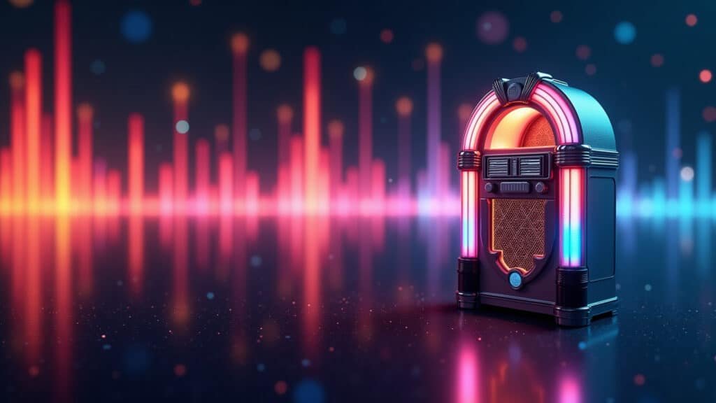 IA criando músicas e sons personalizados.