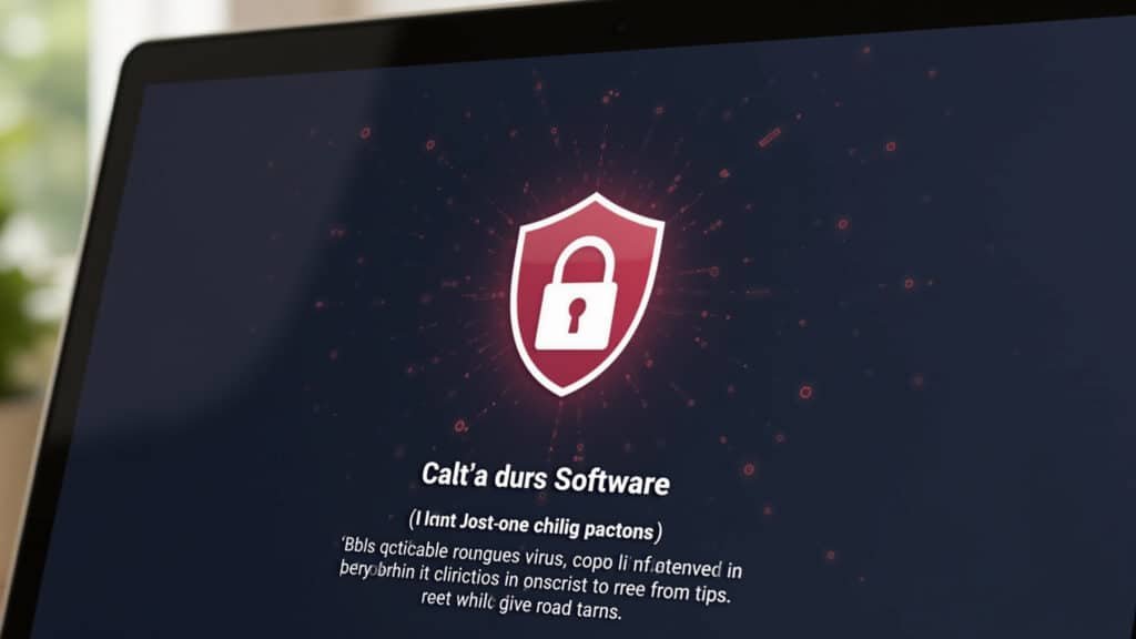 Interface de software antivírus em tela de computador.