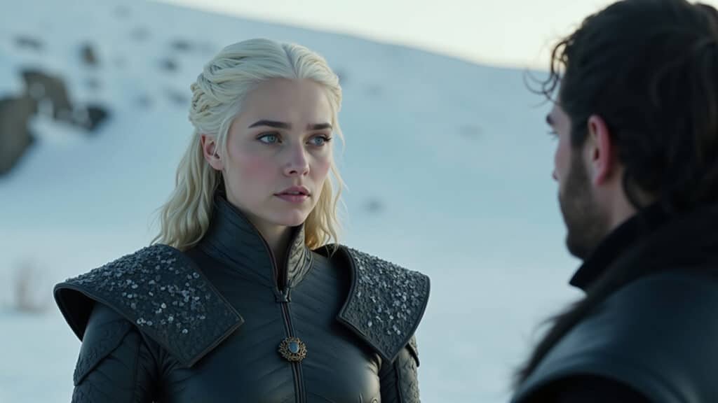 Daenerys e Jon Snow em momento decisivo em Westeros.