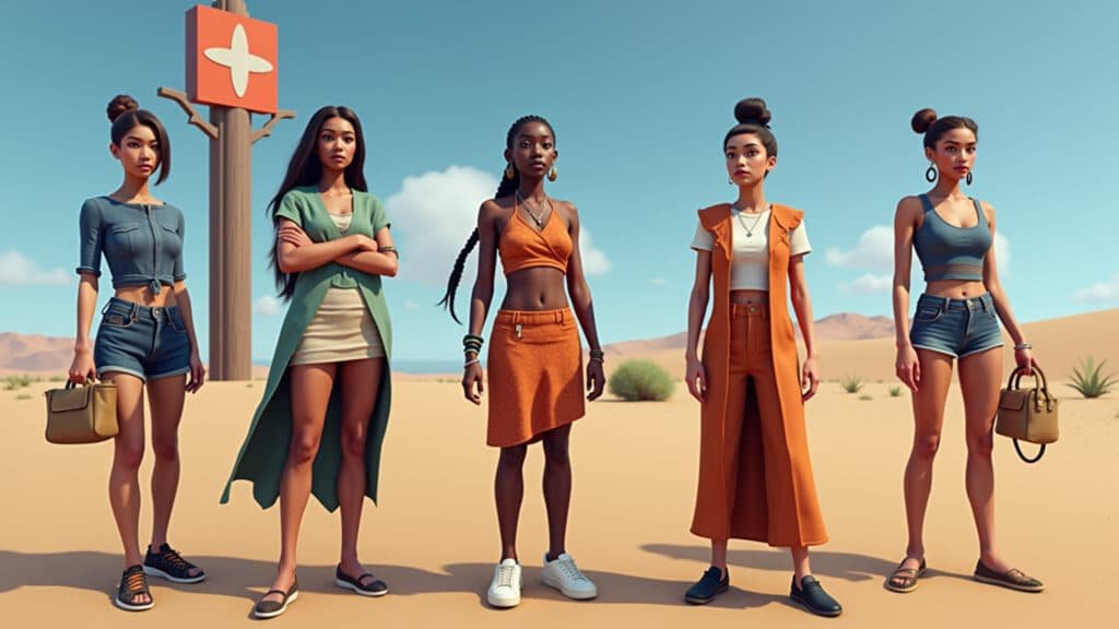 Avatares diversos em diferentes plataformas de metaverso em 2024.