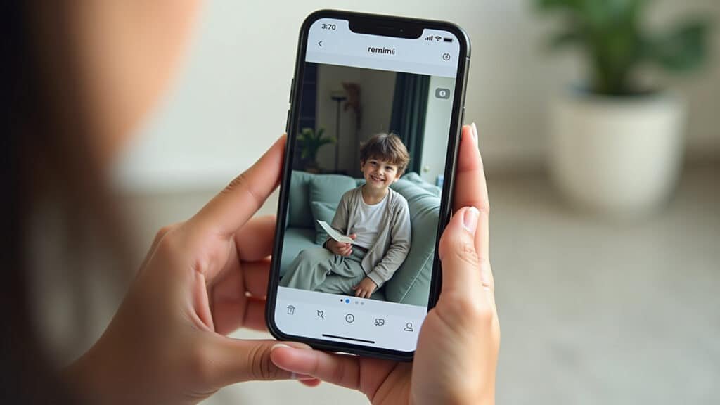 Melhorando fotos antigas com o aplicativo Remini.