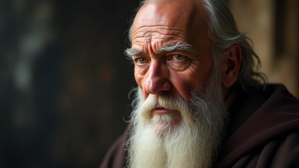 Close de Sean Connery como Gandalf: Uma expressão sábia e imponente.